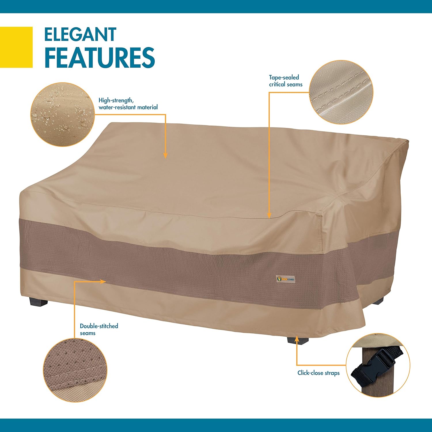 Duck Covers Elegant Water-Resistant 79 Inch Patio Sofa Cover: Automotive