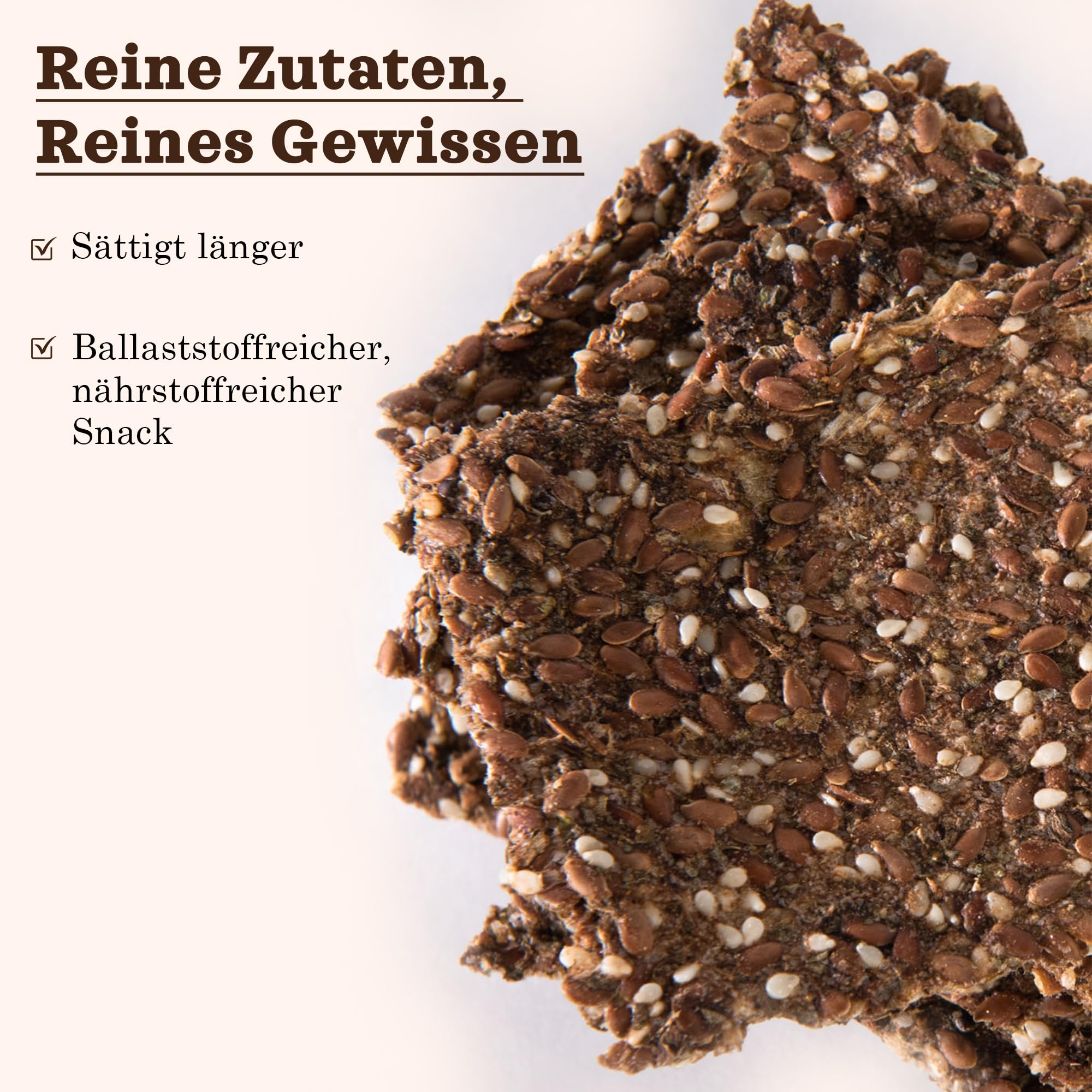 Elly Momberg Bio Leinsamen Cracker Keto 90g (Zwiebel & Majoran) – Low Carb, Glutenfrei, Vegan, Ohne Zuckerzusatz – Rohkost Crackers mit Zwiebel & Majoran, Ballaststoffreich, Gesunder Snack 5