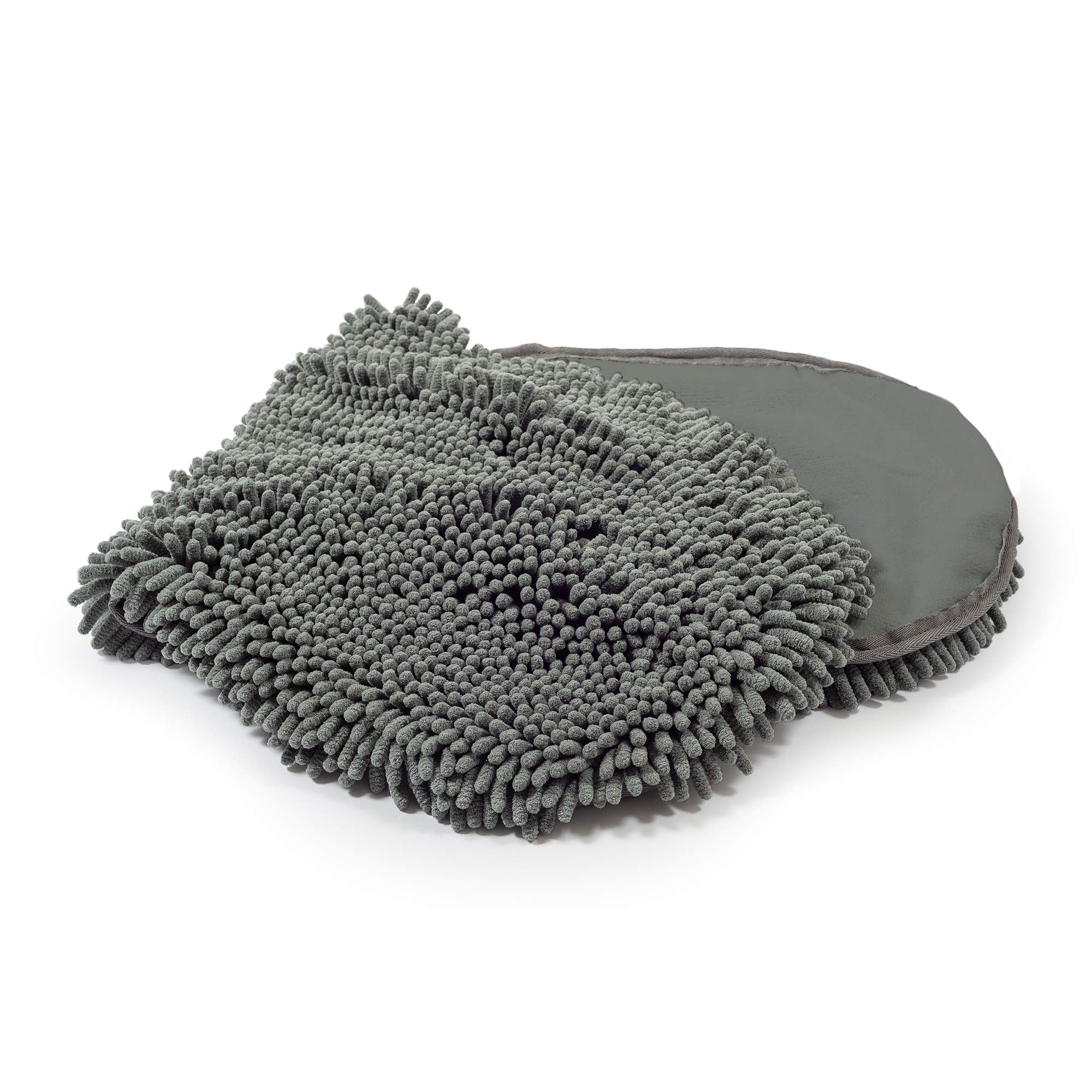 Ancol Simply Dry Dog Mitt Grey Microfibre Noodle Fabric for Moisture Absorption - Machine Washable for Easy Cleaning
