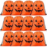 Silkfly 12 Pcs Halloween Drawstring Bags 12 x 10 Inch Halloween Drawstring Backpack Bag Goody Gift Bag for All Saints Day Party