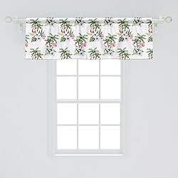 Ambesonne Palm Tree Window Valance, Tropical Island