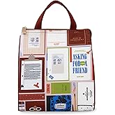 kate spade new york Cute Lunch Bag for Women, Large Capacity Lunch Tote, Adult Lunch Box with Silver Thermal Insulated Interior Lining and Storage Pocket (Book Club)