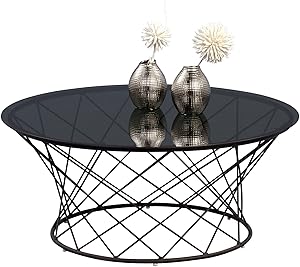 HomeTrends4You Noa Couchtisch Metall Schwarz 80 x 80 x 35 cm