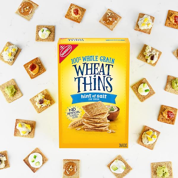 WHEAT THINS HINT OF SALT LOW SODIUM SNACKS, WHOLE GRAIN WHEAT CRACKERS, BULK SNACK CRACKERS, 6 – 8.5 OZ BOXES