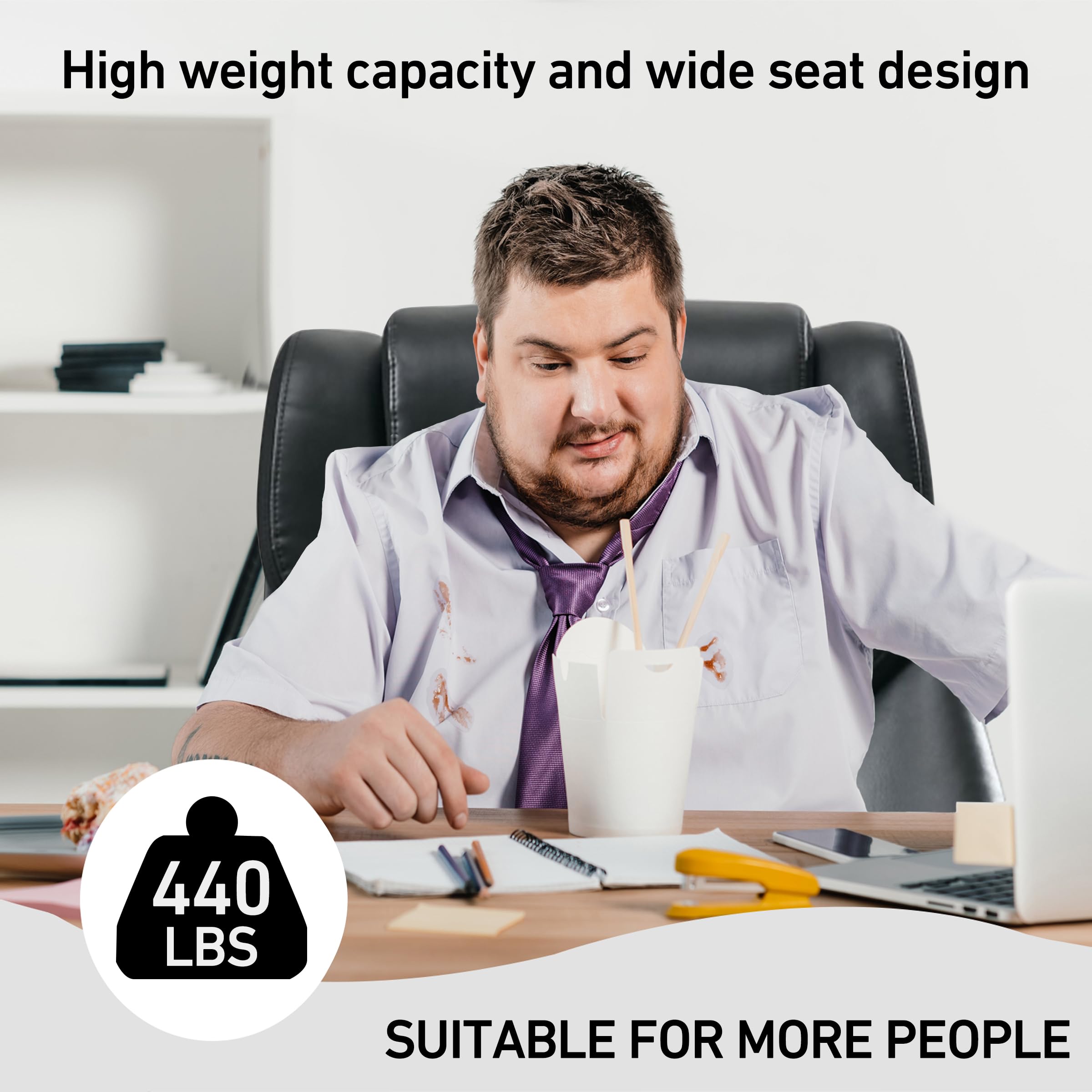 BRTHORY Bürostuhl 200KG mit Lendenwirbelstütze für Rückenschmerzen Ergonomischer Chefsessel, hohe Rückenlehne dick gepolstert Starke Metallbasis leise Räder Schreibtischstühle, 135° 8