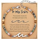 TONY & SANDY Friend Gifts for Women, Unique Valentine's Day Gifts for Her, Sister Gifts from Sister, Wave Bracelet, Christmas Birthday Gifts for Women, Bestie Friendship Bracelets