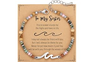 TONY & SANDY Friend Gifts for Women, Christmas Stocking Stuffers for Women, Sister Gifts from Sister, Bestie Friendship Wave Bracelet, Woman Birthday Gifts, Unique Gifts for Her