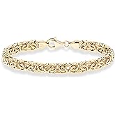 Miabella Italian 18K Gold Plated 925 Sterling Silver Byzantine Bracelet for Women Handmade in Italy