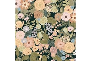 Ismoon 16.1"x78.7"Floral Peel and Stick Wallpaper Self Adhesive Wallpaper Black Removable Wallpaper Watercolor Contact Paper Renovated Furniture for Cabinets Shelves Counter Tops Wall Decor Roll