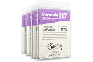 SHORTIE'S CANDLE COMPANY Pure English Lavender Wax Melts Bulk Pack - Formula 117 - 4 Highly Scented 3 Oz. Bars (12 Oz. Total) - Made With Essential & Natural Oils - Flower & Floral Air Freshener Cubes Collection