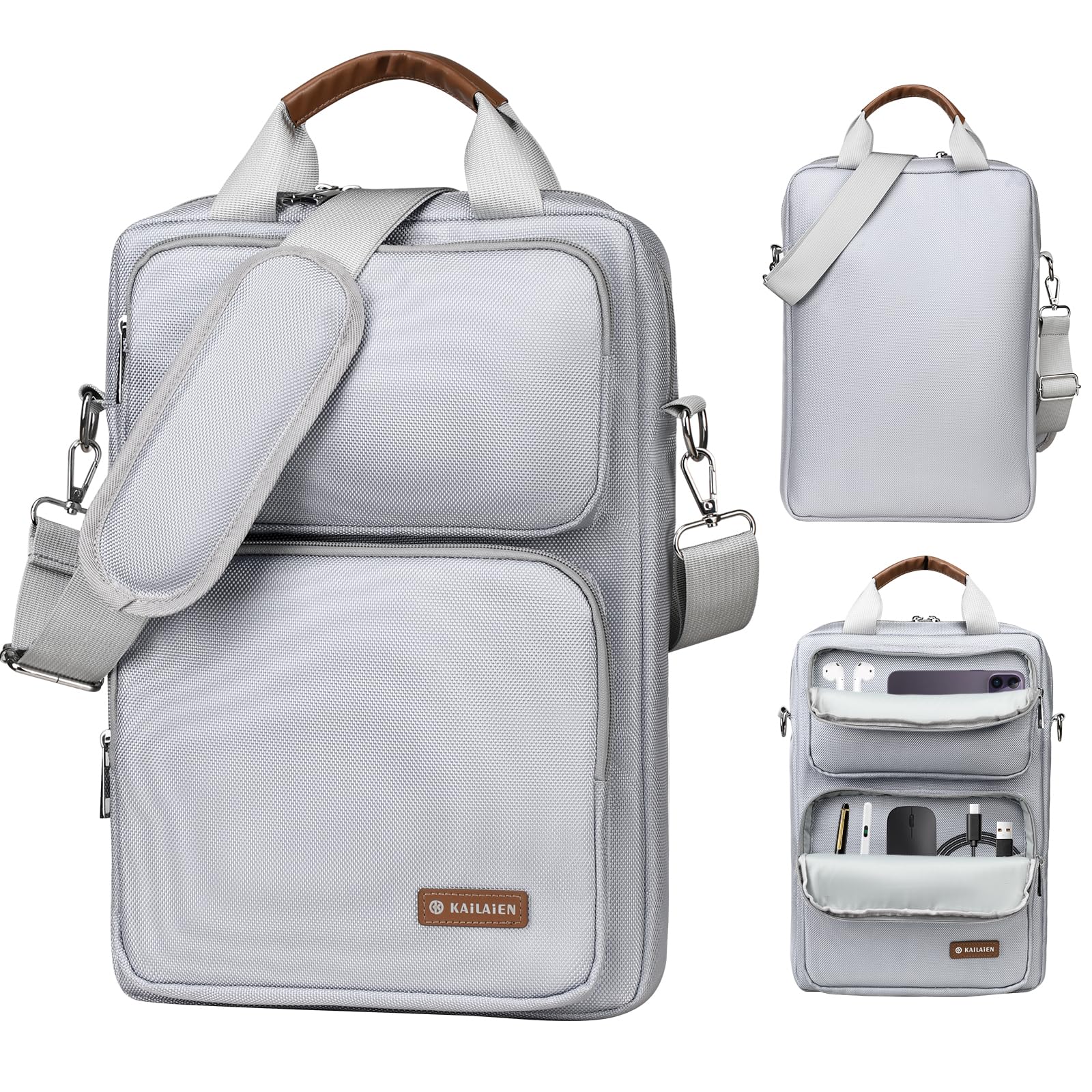 Photo 1 of 13.3-14 Inch Laptop Sleeve Bag, Laptop Bag for 14'' MacBook Pro M4 2024,14'' MacBook Pro M3&M2&M1 2023/2021, 13.6/13'' New MacBook Air M3/M2 2024/2022,Tab S8 Ultra 14.6",with Shoulder Strap(Silver)