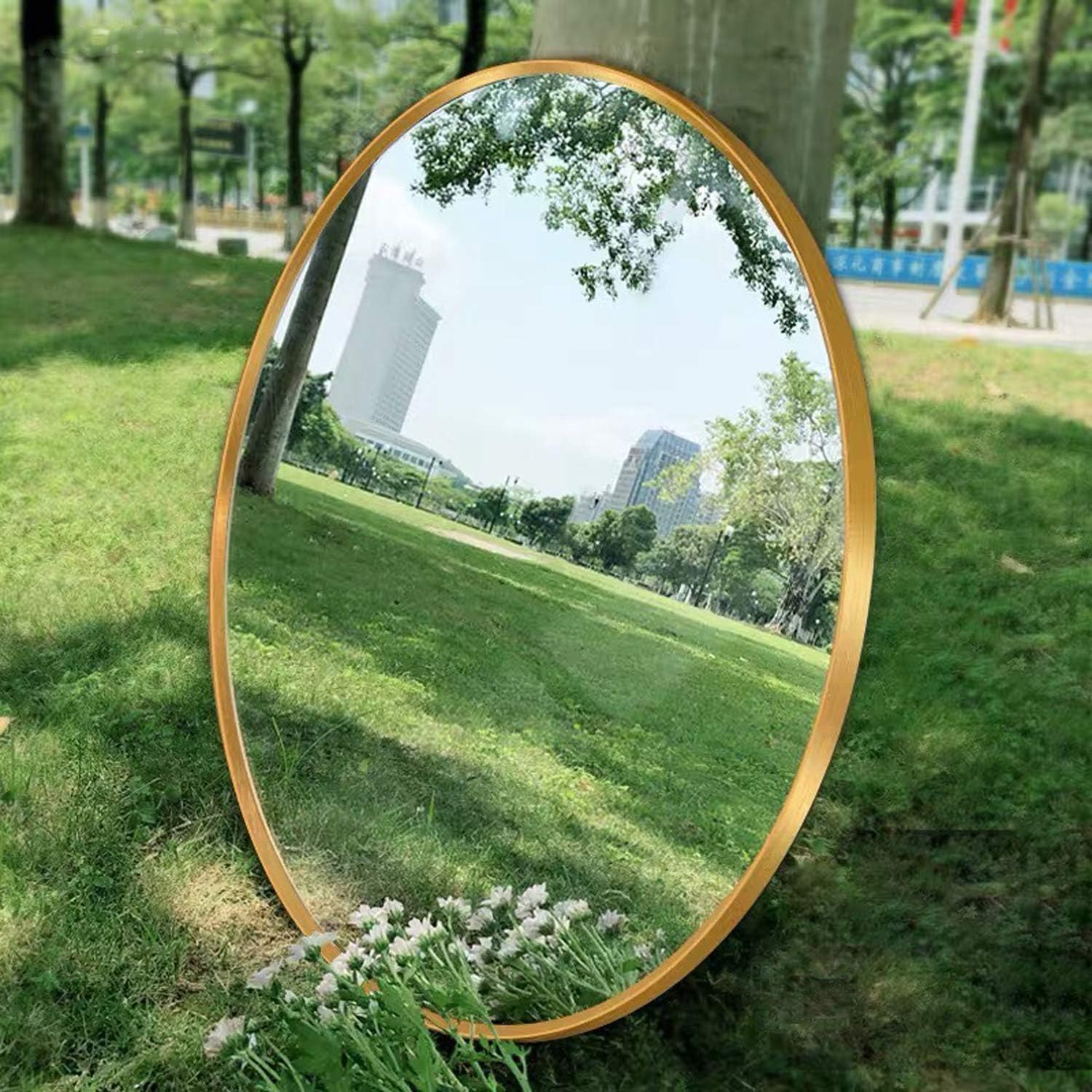 Huimei2Y Circle Mirror, 15.7 Inch Wall Round Mirror with Metal Frame for Vanity, Bathroom, Bedroom, Entryway & Living Room (Gold, 40x40cm): Home & Kitchen
