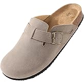 DmCabin Vegan Suede Potato Shoes for Women Men | Arch Support Comfort Cork Footbed | Everyday Mule Clogs