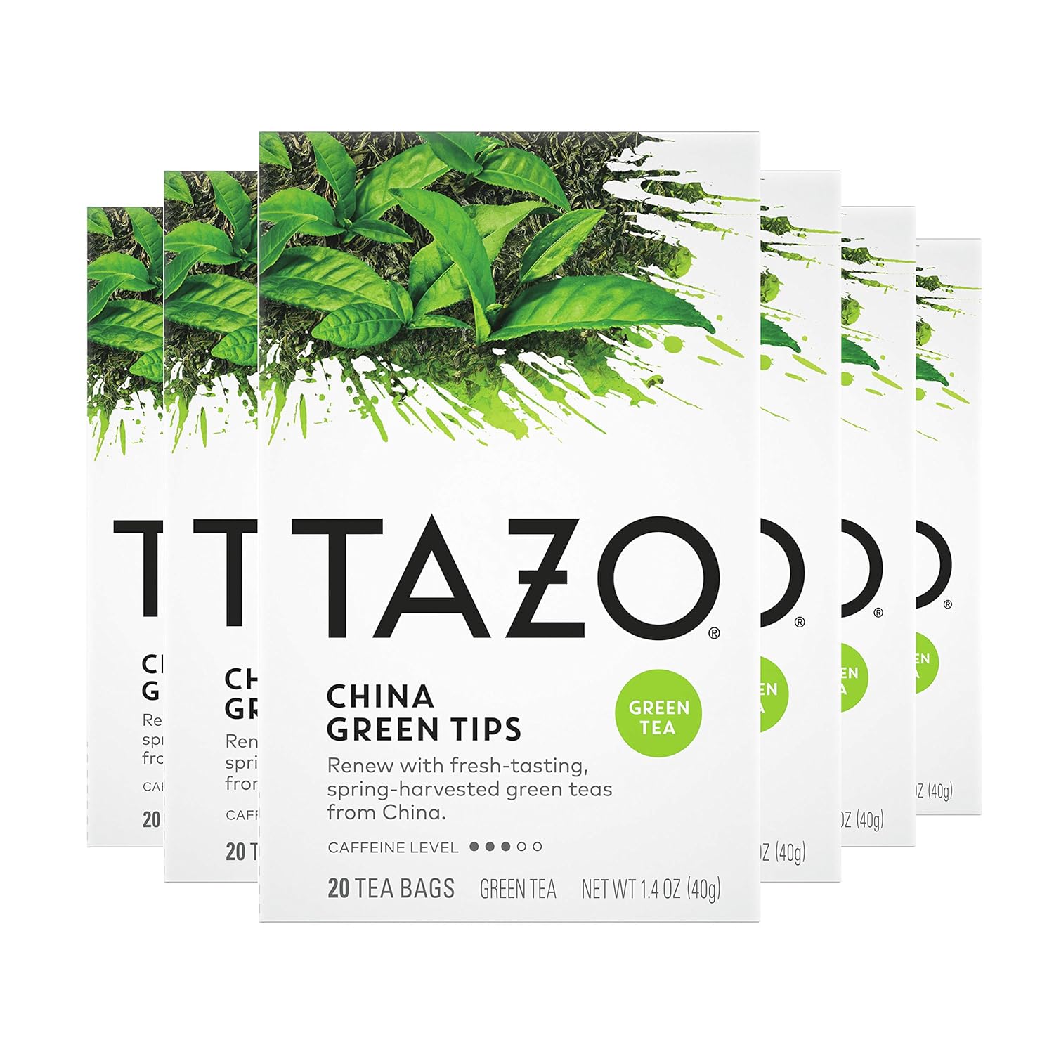 Tazo Tea Bag For a Warm Beverage China Green Tips Renew with fresh-tasting, spring-harvested green teas from China 20 ct, Pack of 6 : Grocery & Gourmet Food