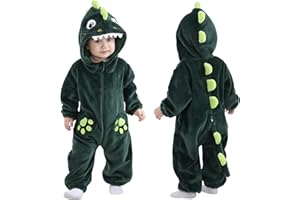 TONWHAR Dinosaur Costume for Toddler Boys & Girls, Cute Baby Animal Romper Halloween Dress Up Onesie