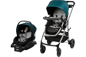 Safety 1st Grow and Go Flex 8-in-1 Car Seat Stroller Combo, Baby Stroller Travel Systems for Infants 4-30 lbs, Stroller and Carseat Combo Set, Forest Tide
