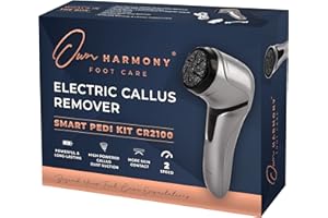 Electric Foot Callus Remover with Vacuum - Own Harmony Professional Pedicure Tools Kit for Powerful Pedi Feet Care Vac, Electronic Foot File CR2100, Best for Hard, Dry, Cracked, Dead Skin (3 Rollers)