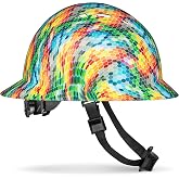 ACERPAL Full Brim Hard Hat, Vented, Padded Safety Helmet with Chin Strap | 6-Point Ratchet Suspension, Padded Fit, Chin Strap, HDPE Shell, ANSI Z89.1 Type I Class C