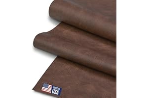 SARANDAVE Faux Leather Fabric, Thick Durable Synthetic Repholstery Leather Vinyl, Soft Touch Distressed DIY and Craft Material - Individual 1 Yard Cut 36"x54" (Cocoa)