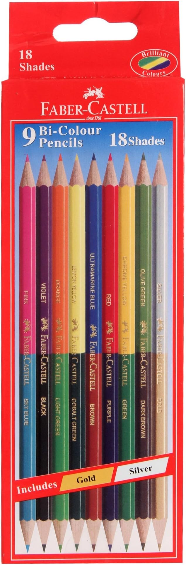 Faber Castell BiColor Pencils, Pack of 918 Shades