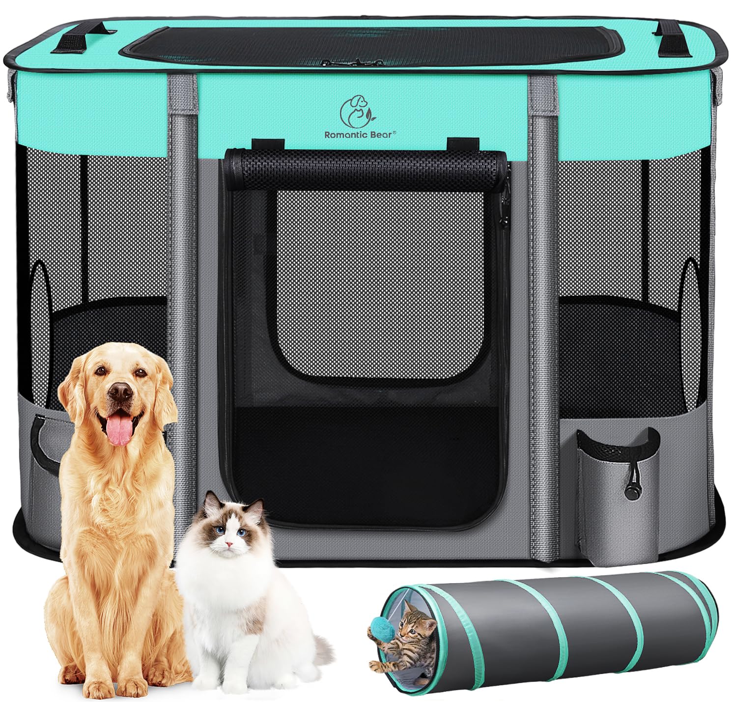 Foldable Pet Playpen Tent – Portable Kennel For Puppies, Kittens, Rabbits Indoor & Outdoor