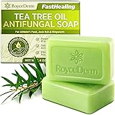 Roycederm Antifungal Bar Soap - Tea tree Oil Soap - Athlete’s Foot Treatment for Jock Itch & Ringworm - Medicated Antifungal Soap with Clotrimazole 1% - Tea Tree Oil Scent, 1 Pack