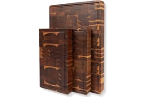 KOLWOVEN Acacia Wood Cutting Boards Set for Kitchen Set of 3 1.5 Inch Thick - Large Wooden Cutting Boards for Chopping Meat, Cheese, Fruits, and Vegetables (17x12, 12x10, 12x7 inch)