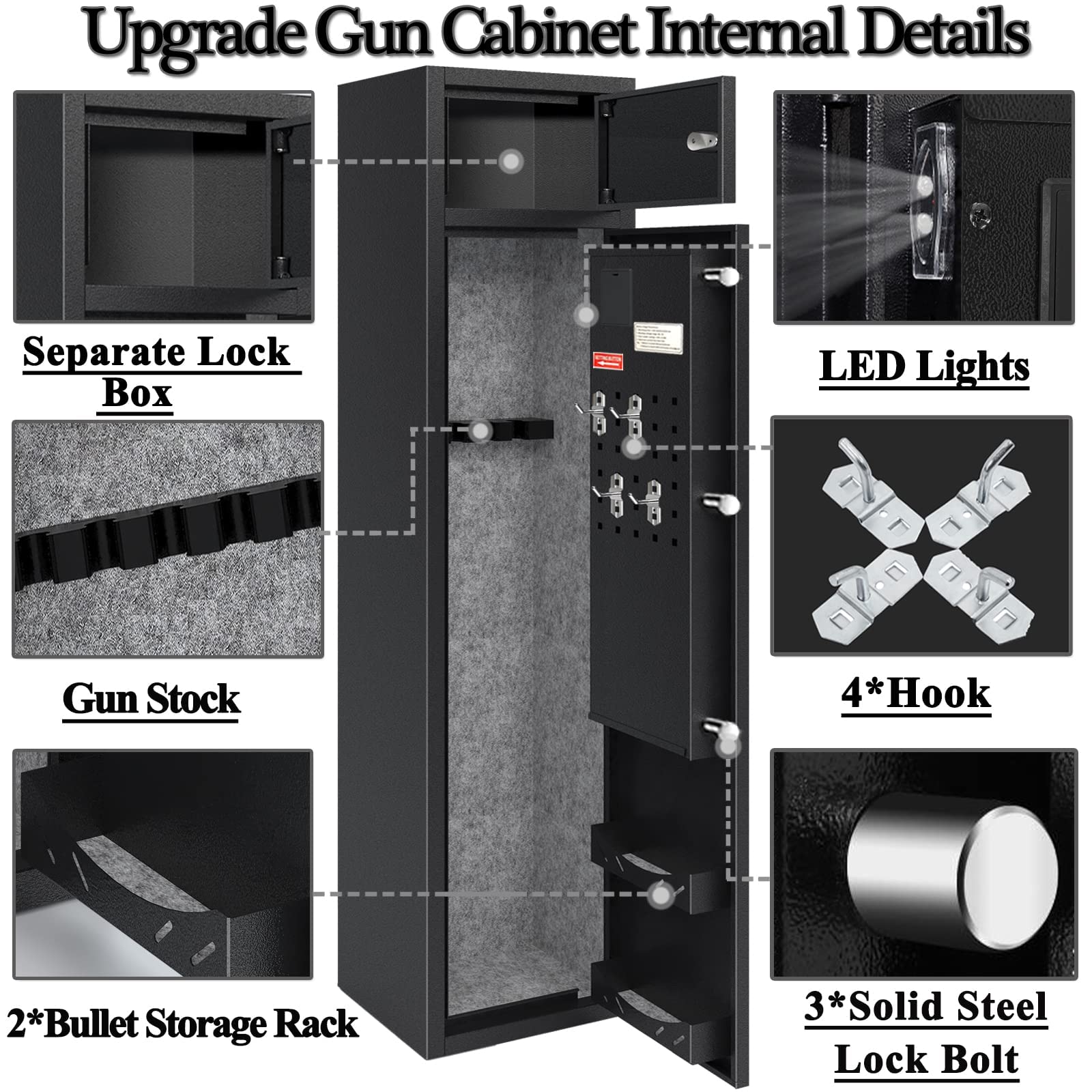 KAER Large Gun Safe for Rifles and Shotguns, Quick Access to 35 Gun