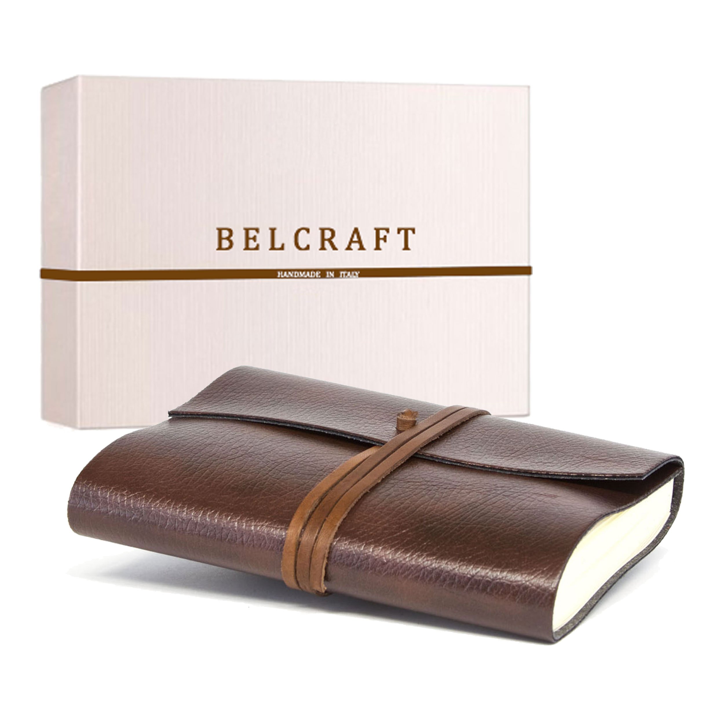 BELCRAFT Tivoli Refillable Recycled Leather Bound Journal (12x17 cm) Brown