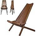Melino Wooden Folding Chair for Outdoor - Low Profile Acacia Wood Lounge Chair with FSC Certified - Fully Assembled Outdoor Foldable Chairs for Patio, Porch, Pool Deck, Lawn, Garden - Espresso