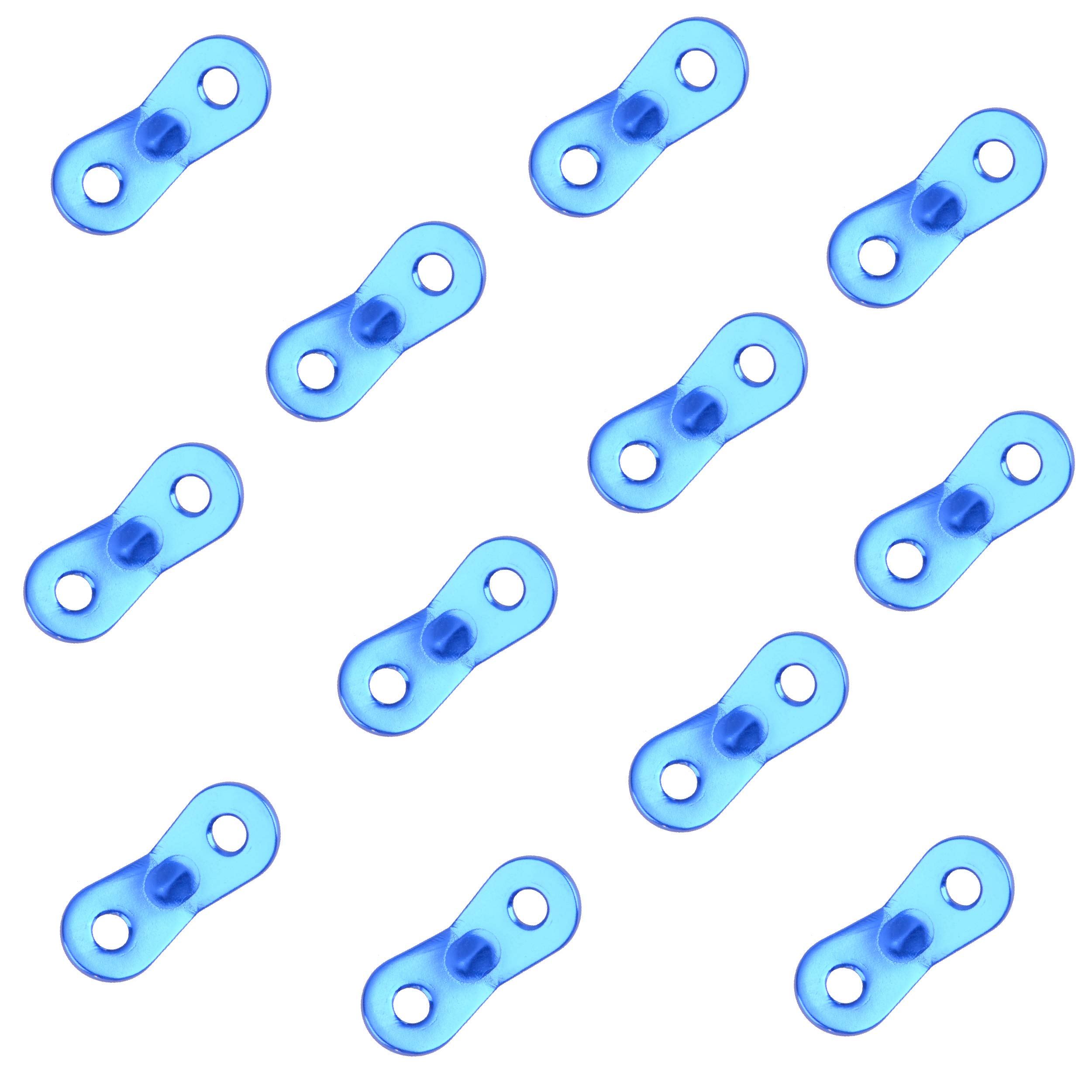 Azarxis Aluminum Guyline Tensioner Guy Rope Adjuster Wind Cord Buckle 12 Pack Lightweight for Camping Hiking Backpacking Picnic Outdoor Tent Accessory (Eyes Shape (Blue) - 12 Pack)