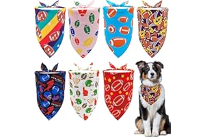 Pai Sence 7 PCS Football Dog Bandanas for Large Dogs Breed 33 Inch Extra Large American Football Dog Bandanas XL Football Dog Bandanas for Game Day Grooming L