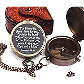 'I Know The Plans I Have for You' – Jeremiah 29:11 Engraved Brass Compass | Christian Gift for Baptism, Confirmation, or First Communion