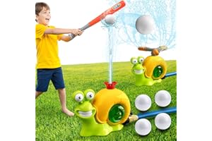 HAHAGIFT Water Sprinkler Baseball Toys for Kids: Outdoor Water Toys for Kids Age 4-8-12-2 in 1 Snail Water Spray Toy for Lawn Backyard Garden - Summer Outside Toys for Toddlers 3-5 8-12