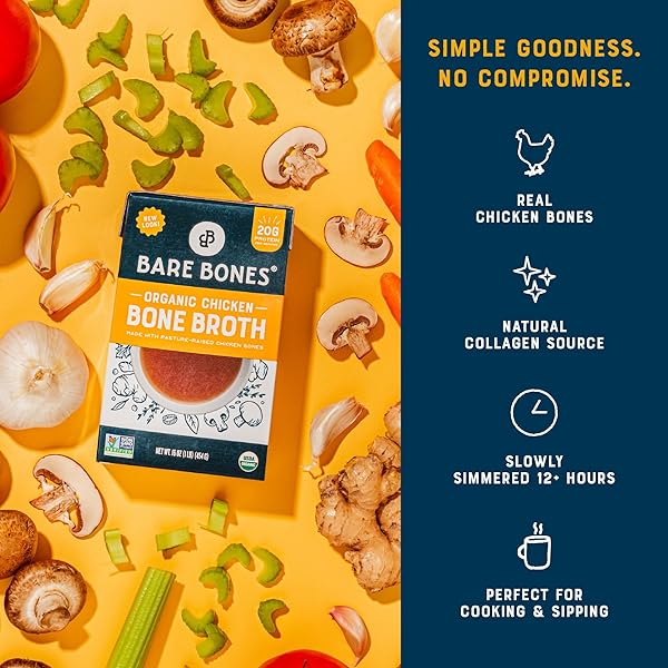 BARE BONES ORGANIC CHICKEN BONE BROTH 16OZ