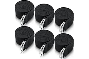 YILLOOG 6 Pcs Yoga Strap for Stretching 8 Ft Yoga Exercise Adjustable Straps Bands with Safe Adjustable D Ring Buckle for Pilates Gym Workouts Fitness Improves Sitting Posture