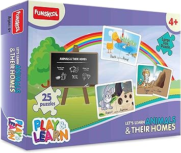 Funskool Play and Learn Animals and Their Homes, Multi Color