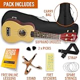 3rd Avenue Soprano Ukulele 21 Inch Beginner Pack Bundle Natural view 3