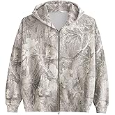 calbatic Women Camo Zip Up Oversized Fleece Hoodie Long Sleeve Maple Leaf Print Hooded Jacket Baggy Hoodie with Pockets