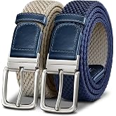 KEMISANT Men Reversible Stretch Braided Woven Web Belt 1 3/8-Gift Boxed | Minimalist Travel Essential | Dynamic Snug Fit | 2-In-1 Versatile for Golf, Casual, Jeans | Holeless Sleek Elegance