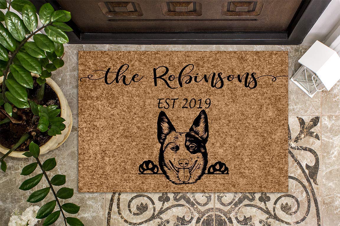 personalized dog welcome mat