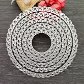 Lace Round Circle Cutting Dies,5 Pcs Round Frame Die Cuts Circle Stencils Die Cut for DIY Photo Album Card Craft Paper Embossing Supplies