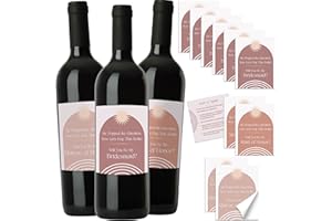 ELLOPI Chic, Easy Apply 4x5 in Will You Be My Bridesmaid Proposal Wine Bottle Label 10 Pack With Maid of Honor, Matron of Honor and Bridesmaid Stickers. Waterproof, Stylish Pink and White Bridal Party Labels