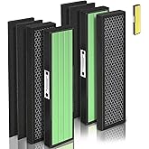 [Upgraded] FLT5000 Filter C Replacement Compatible with Guardian FLT5000 Filter Replace AC5000E AC5250PT AC5300B AC5350B AC5350W CDAP5500BCA and More, 4X H13 HEPA with Carb0n+4X Pre-Filters