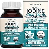 Organic Iodine Supplement from Sea Vegetable Complex, Whole Food & Raw Form - Iodine Plus Trace Mineral Complex – Contains Purest Icelandic Sea Kelp, Irish Moss & Bladderwrack (250 mcg)