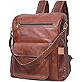 Genuine Leather Laptop Backpack for Women Designer Brown Leather Backpack Purse with 15.6-inch Laptop Computer Compartment Best for Work, Travel, and Daily Use