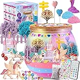 Unicorn Terrarium Crafts Kit for Kids: LED Night Light-Up DIY Toys with Remote – Fun Birthday Gifts for Girls Ages 5 6 7 8 9 10 Years Old – Creative Arts & Crafts Activity Set