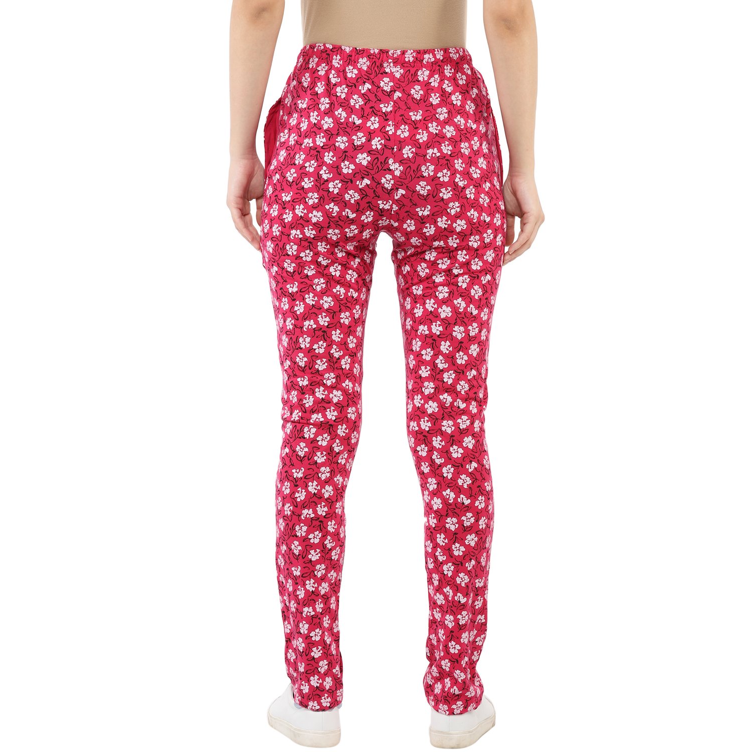 modeve women's printed track pant (magenta)