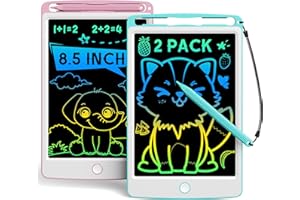 bravokids Kids Toys 2 Pack LCD Writing Tablet for Kids, 8.5 Inch Colorful Doodle Board Drawing Tablet Pad Erasable, Toddler Learning Toys Birthday Christmas Gifts for Boys Girls 3 4 5 6 7 8, Blue+Pink