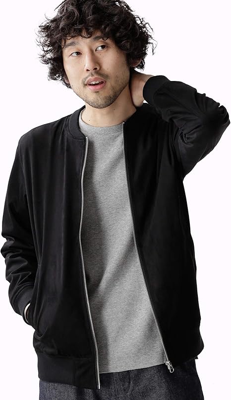 Amazon ナノユニバース Web限定 フェイクスウェード ブルゾン